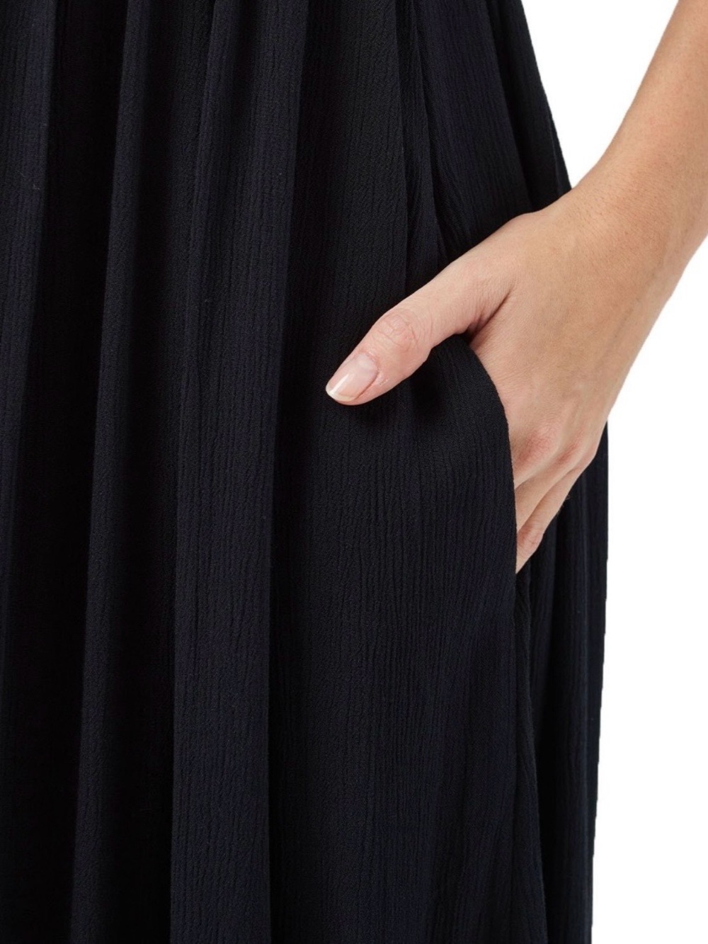 Frye Sleeveless Button-Front Black Midi Dress XL - Picture 3 of 7